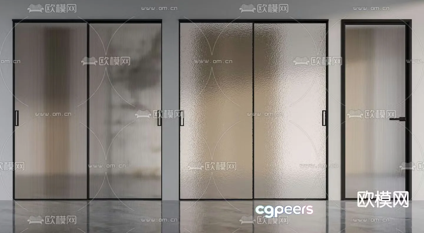 Changhong Glass Door Sliding Door Kitchen Door 3D Model