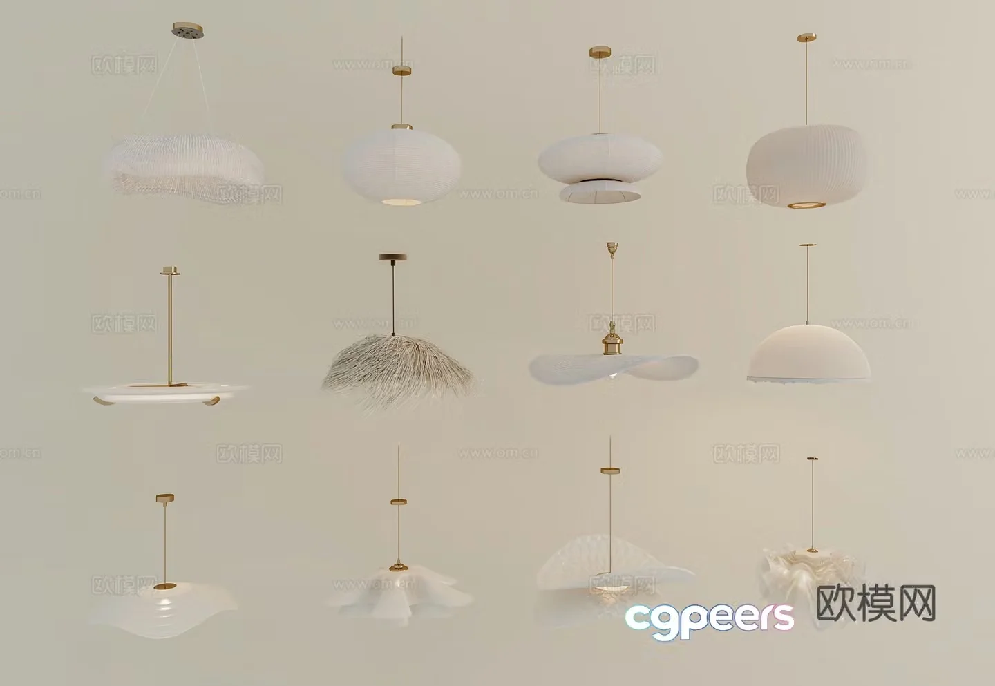 Modern cream wind chandelier silent wind chandelier lantern chandelier decoration chandelier 3D model