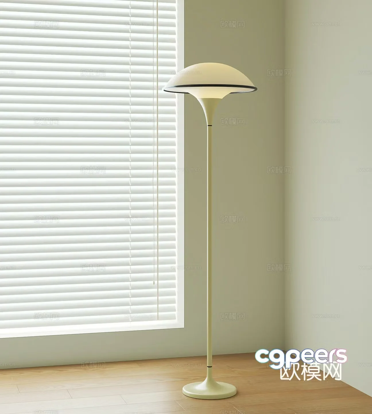 Cream style floor lamp 3d model
