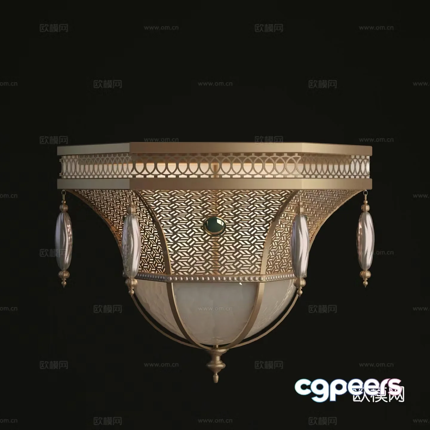 European Ceiling Light Metal Ceiling Light 3D Model