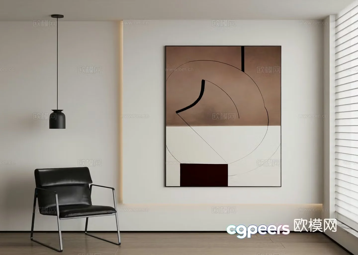 Modern abstract painting decorative painting 3d model