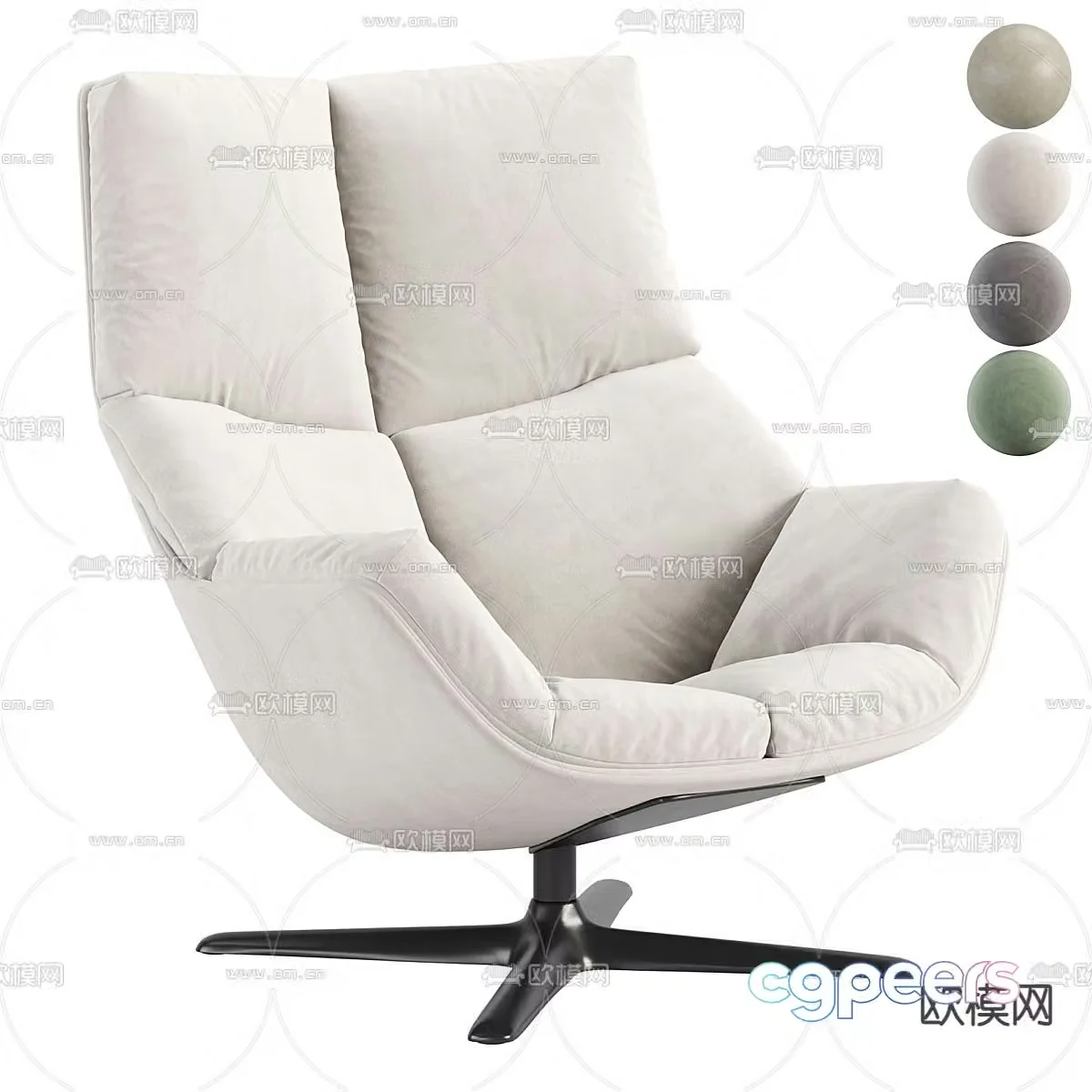 Cova chair lounge chair 3d model