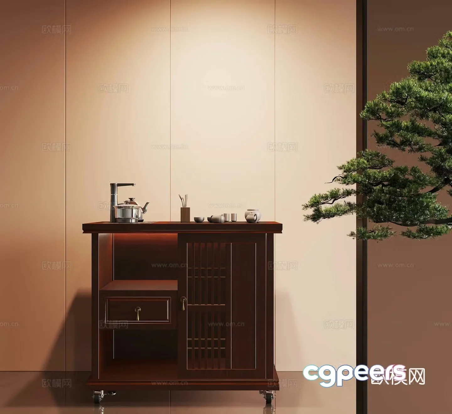 New Chinese tea cabinet 3D model