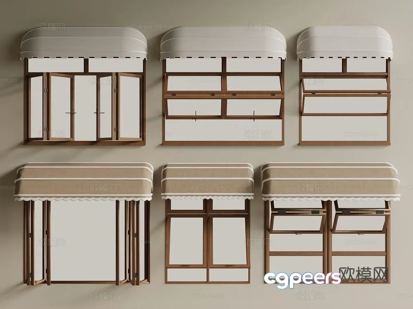 Middle Chinese style window folding window wooden window casement window 3d model
