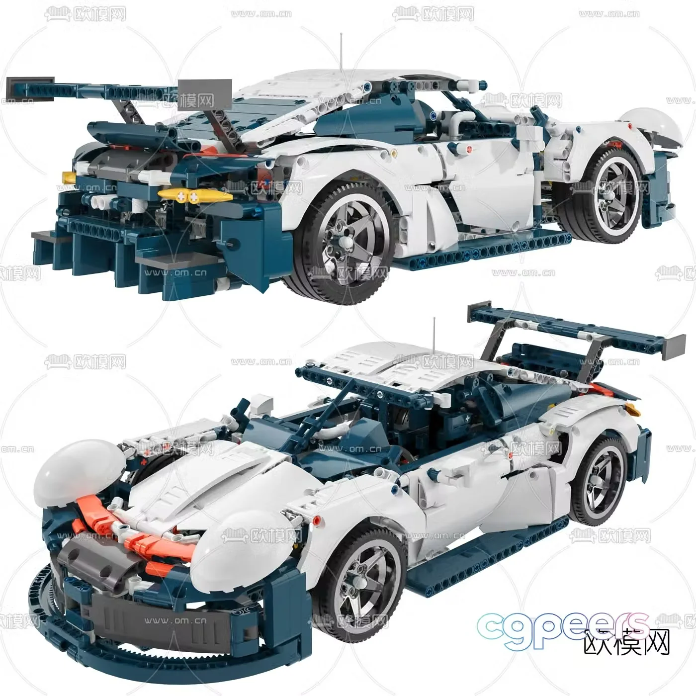Modern Lego Porsche toy 3d model
