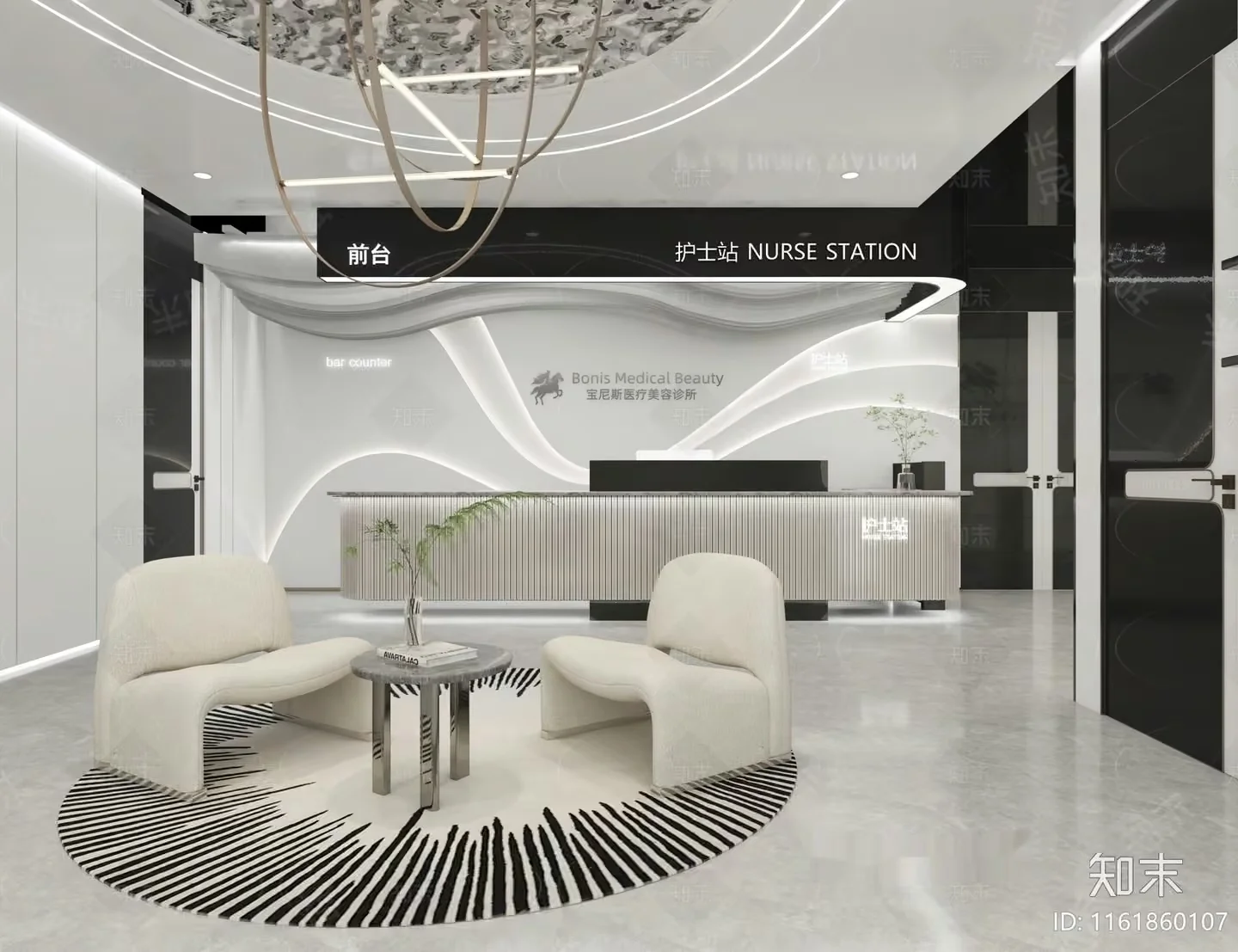 Modern Reception Area 3D Model – 12455 – VRAY Render