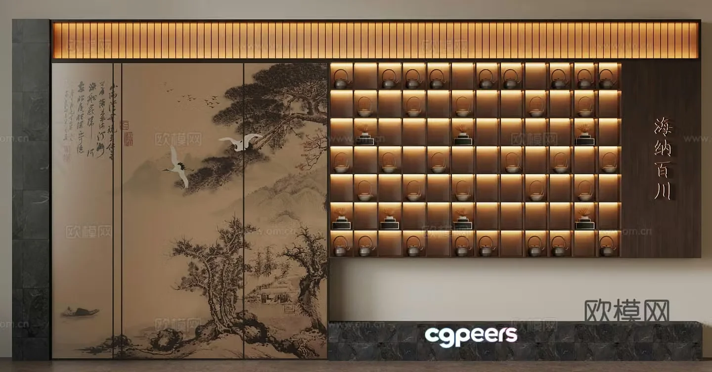 Tea cabinet new Chinese tea cabinet 3D model