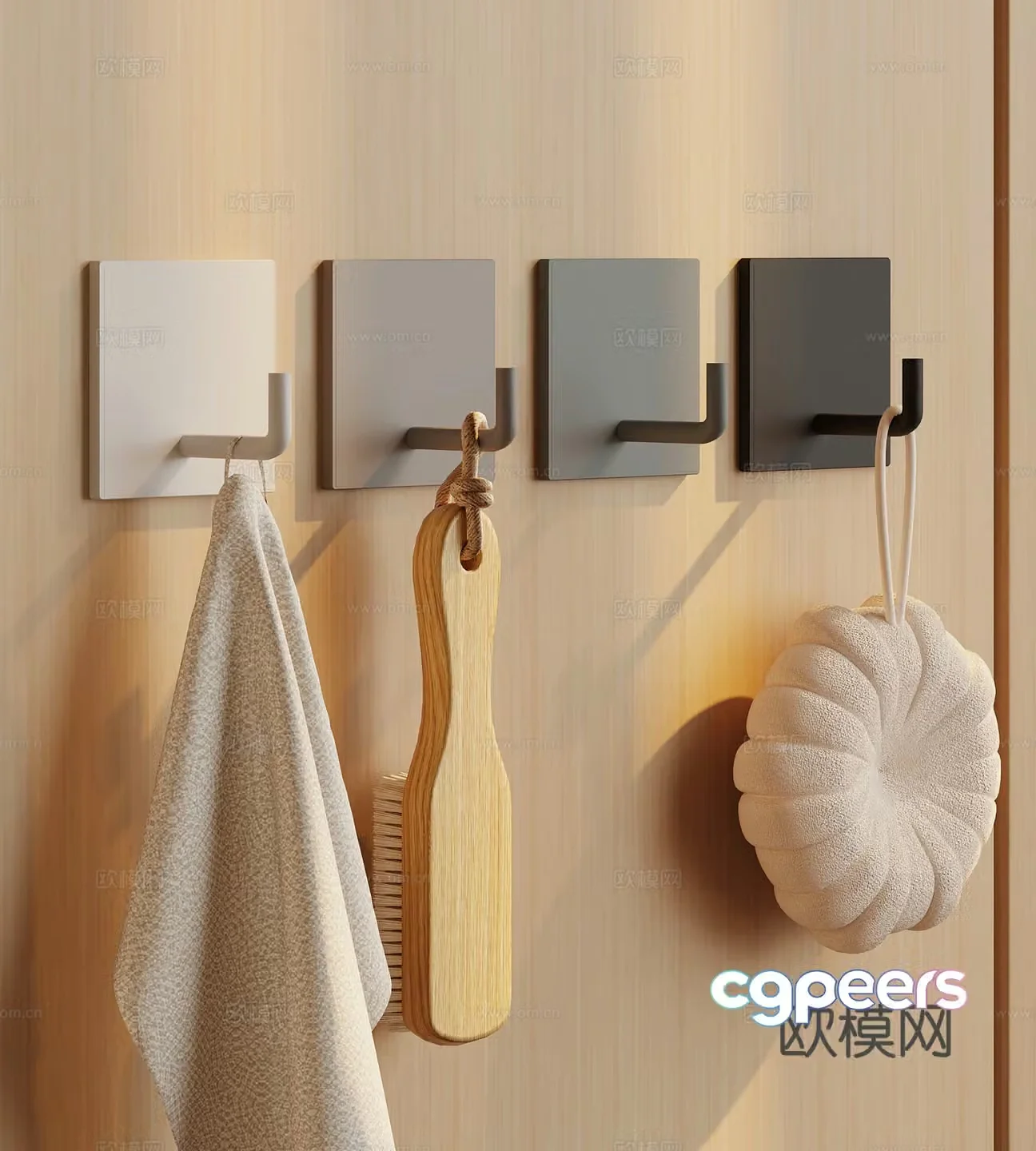 Modern bathroom clothes hook Simple clothes hook 3D model