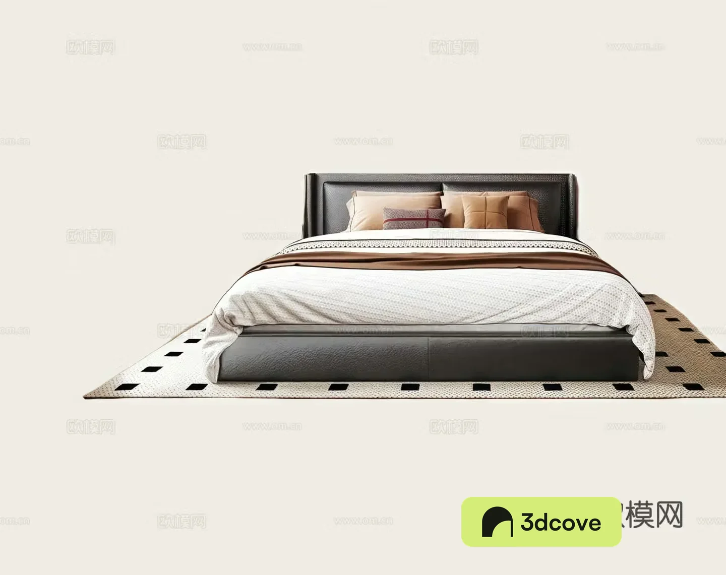 Modern medieval style double bed leather bed fabric bed