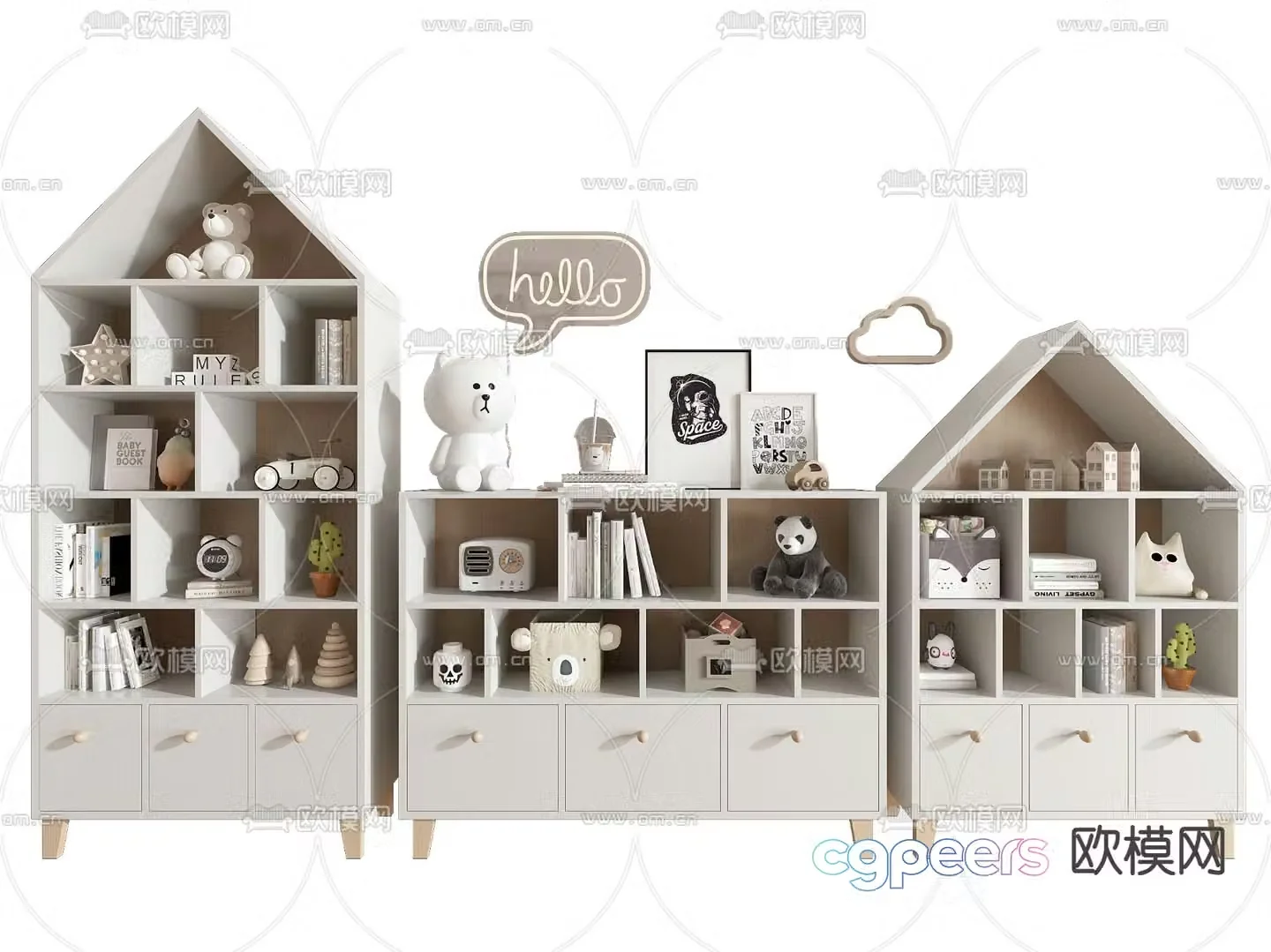 Children’s bookcase 3d model