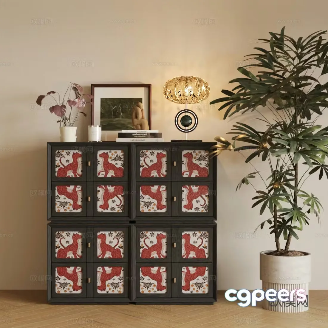 Retro style chest of cabinets retro style porch cabinets decorative cabinets side cabinets Song’s Carmen cabinets combination cabinets 3D model