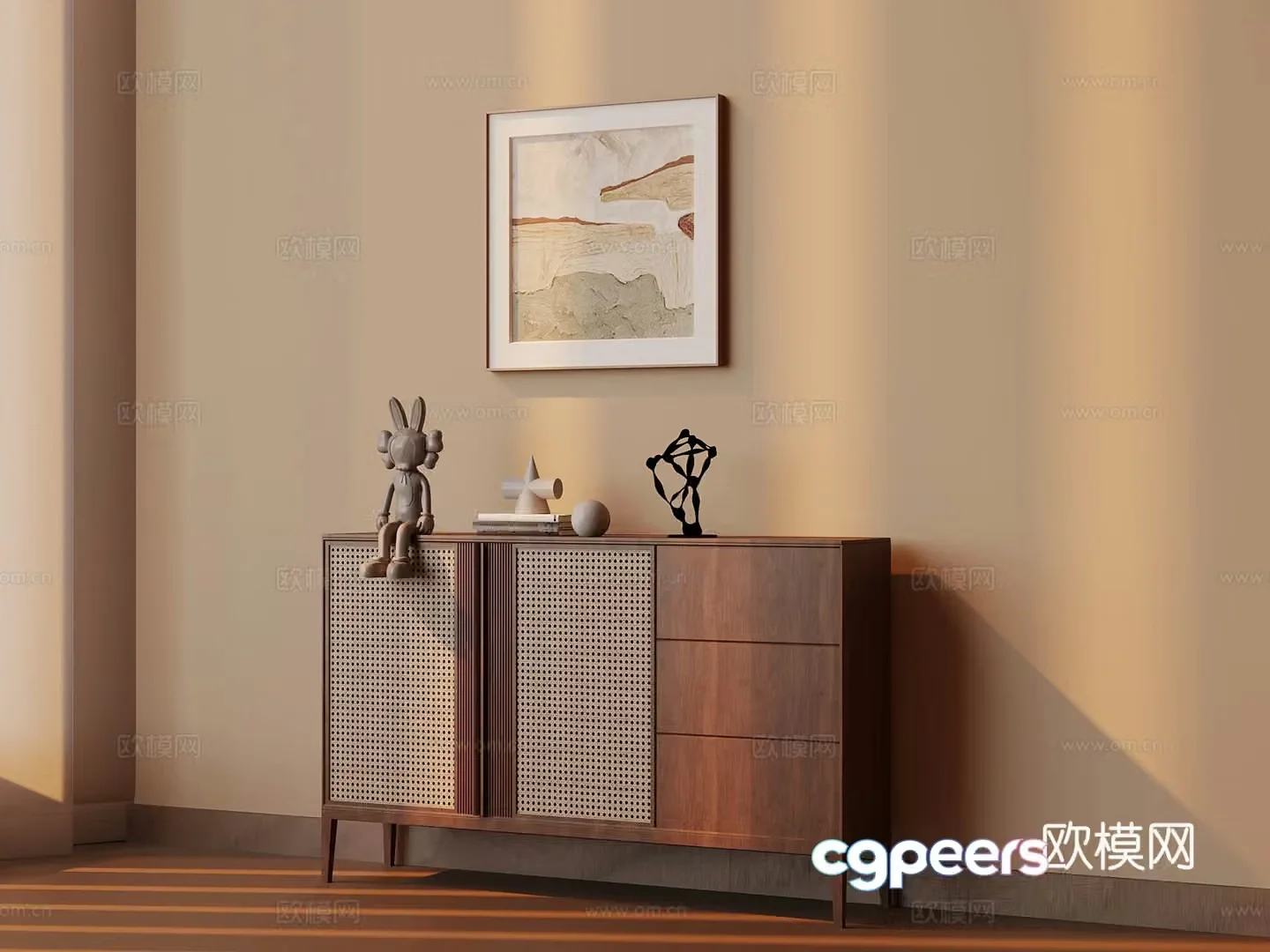 New Chinese side cabinet ornament 3D model