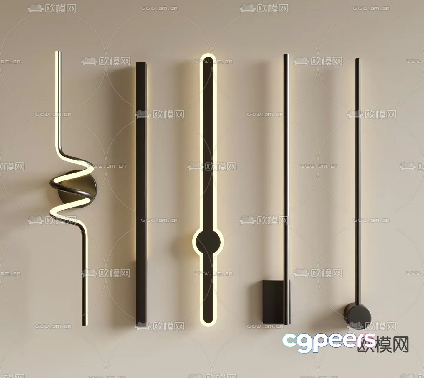 Long wall lamp 3d model