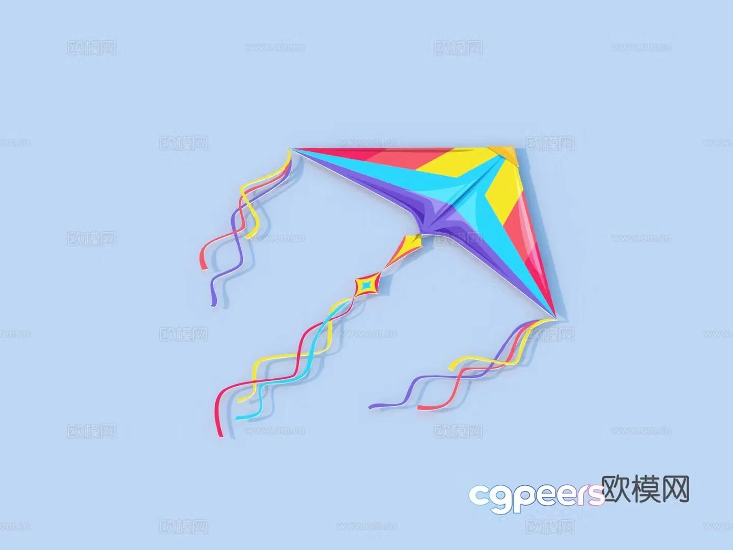 kite toy ornament decoration 3d model