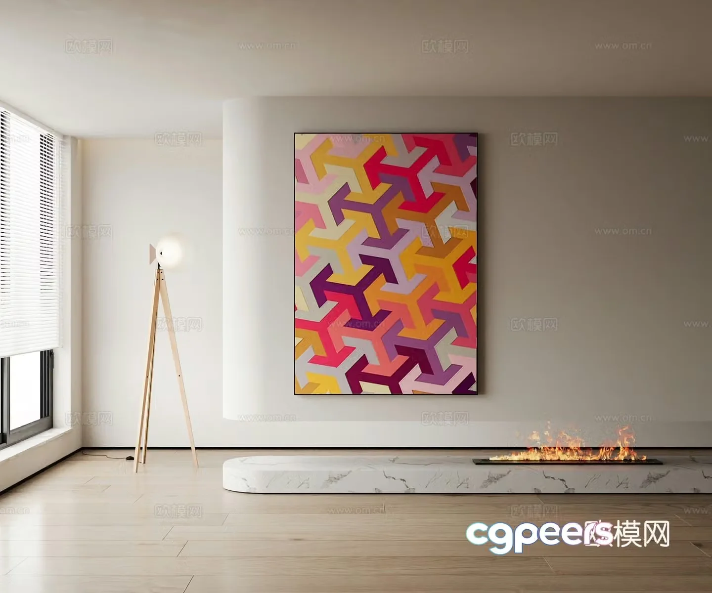 Modern decorative painting 3d model