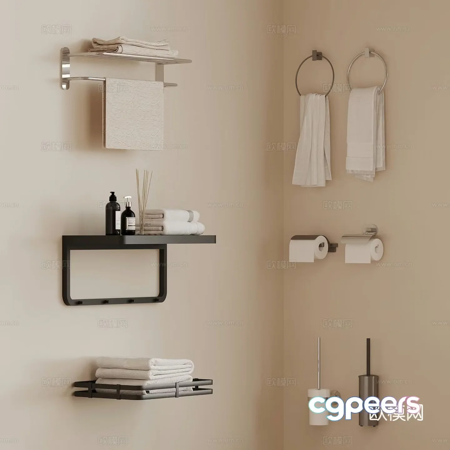 Modern bathroom supplies 3d model