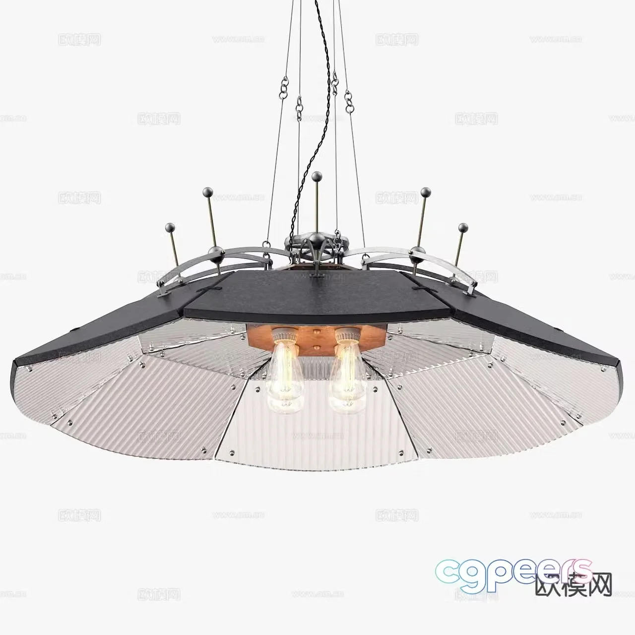 Industrial style chandelier art chandelier 3d model
