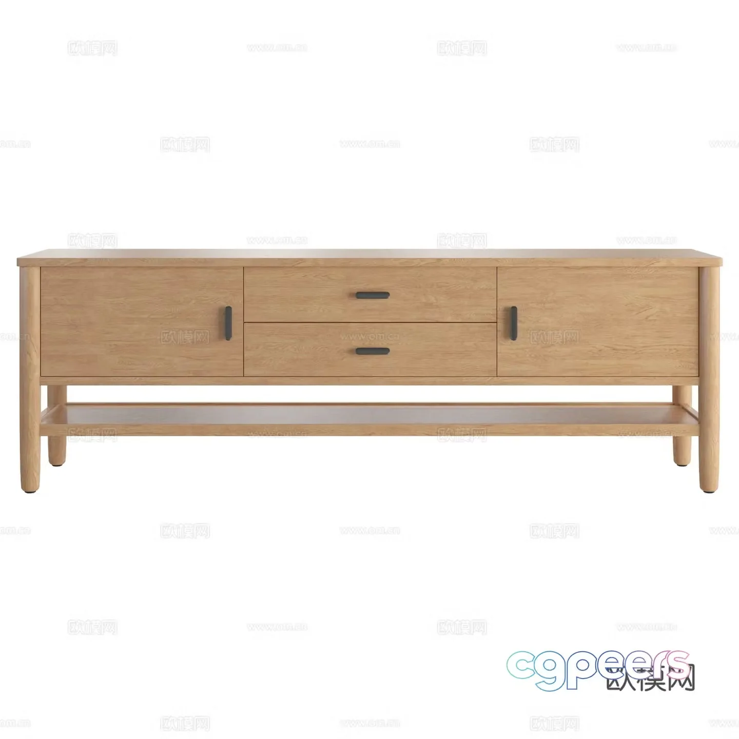 Hargrove Nordic chest of drawers side cabinet 3d model