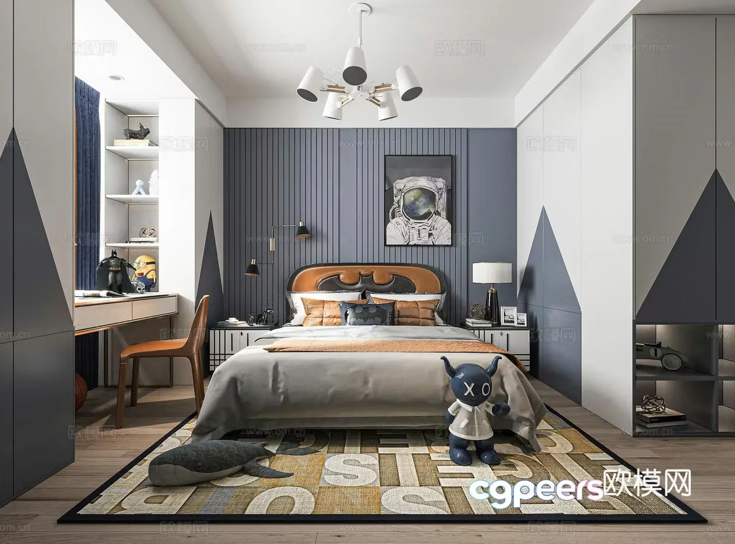 Modern children’s room kid’s room boy’s room 3d model