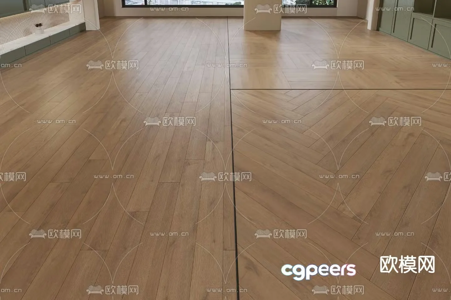 Log floor walnut floor 3d model