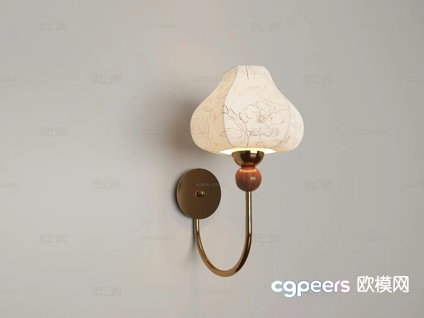 French retro wall lamp 3d model