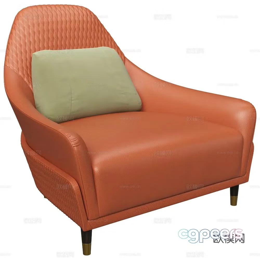 Modern Italian leather sofa chair 3d model