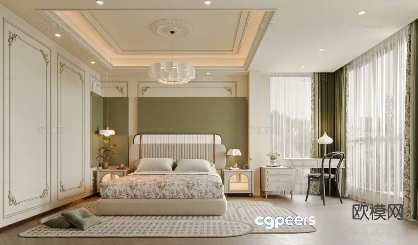 French bedroom master bedroom 3d model