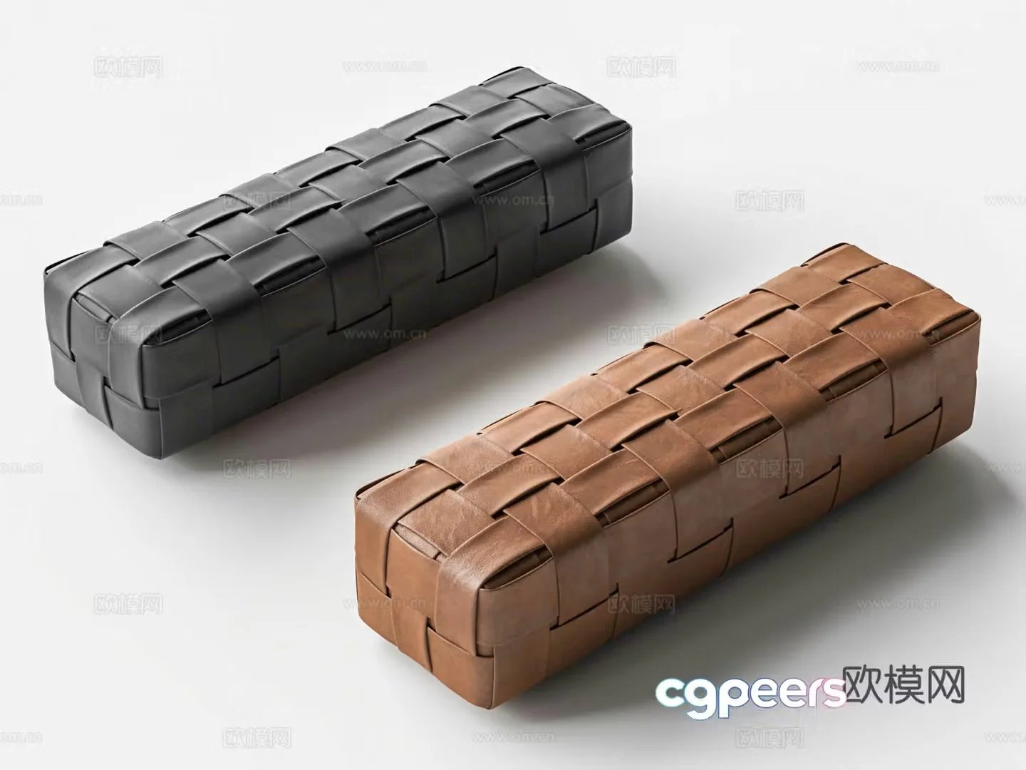 Leather bench Leather bed stool Sofa bench 3d model