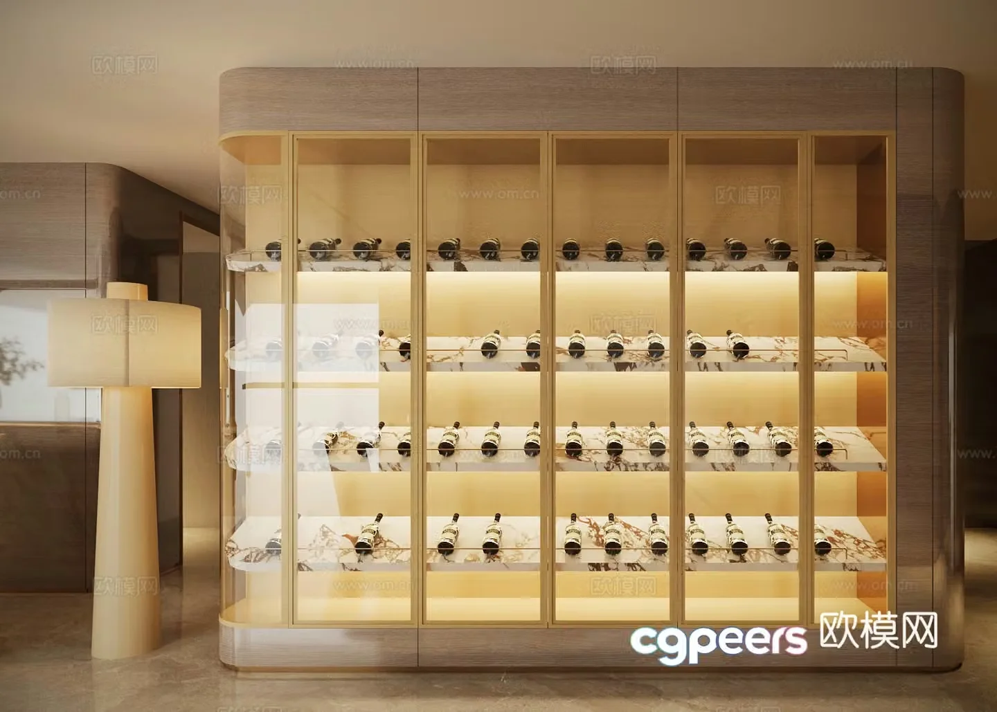 Modern Italian wine cabinet glass wine cabinet finished wine cabinet red wine cabinet closed wine cabinet 3D model
