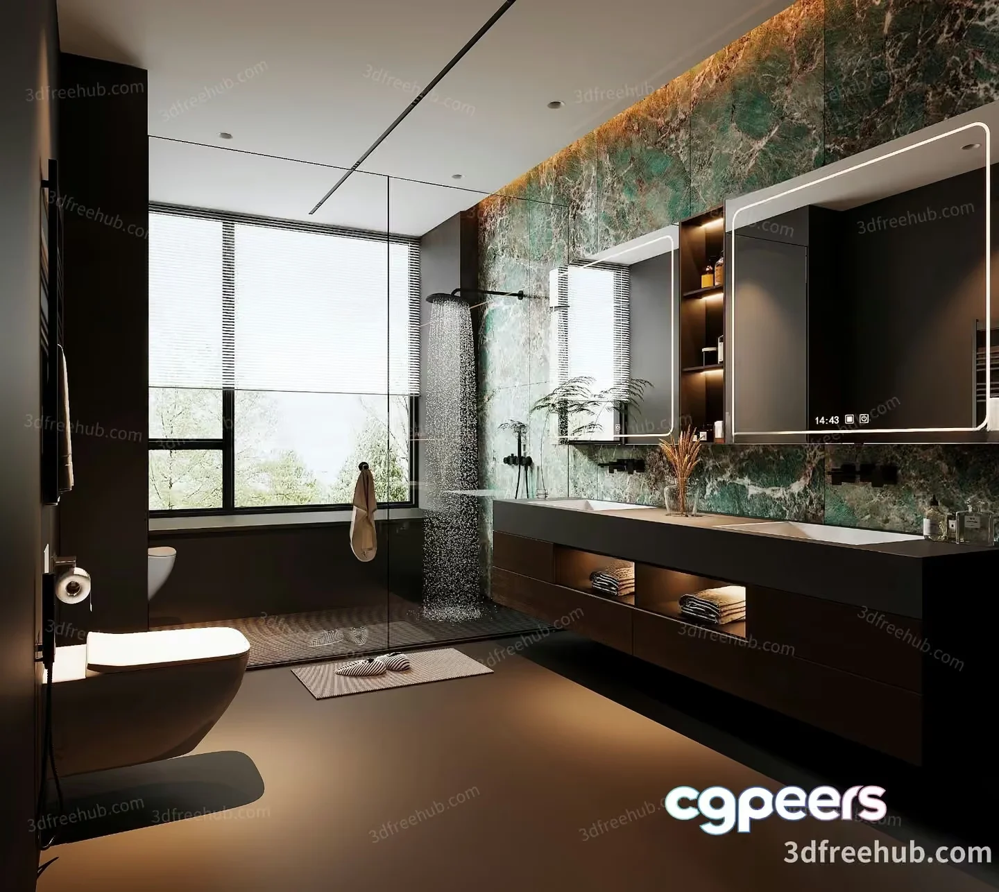 Modern Bathroom Design 3D Model – 19146 – VRAY Render