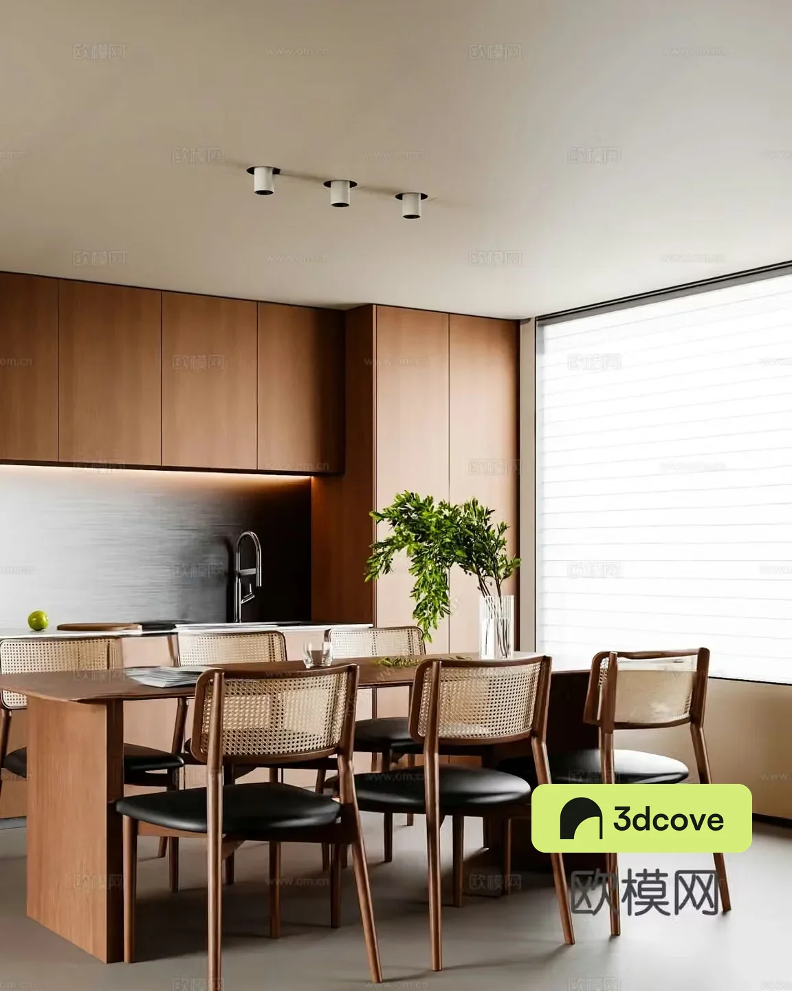 Log dining table and chairs
