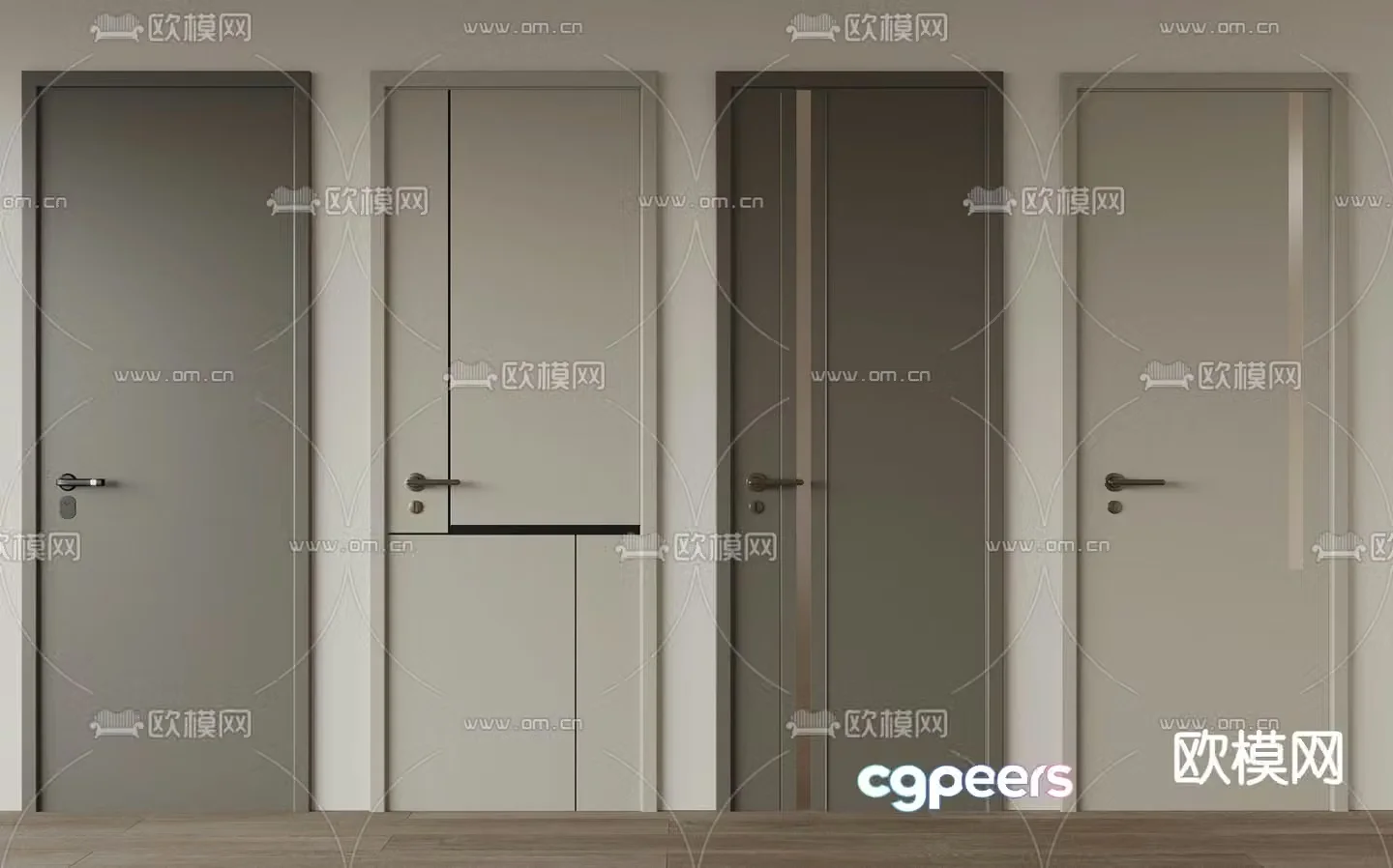 Room door wooden door 3d model