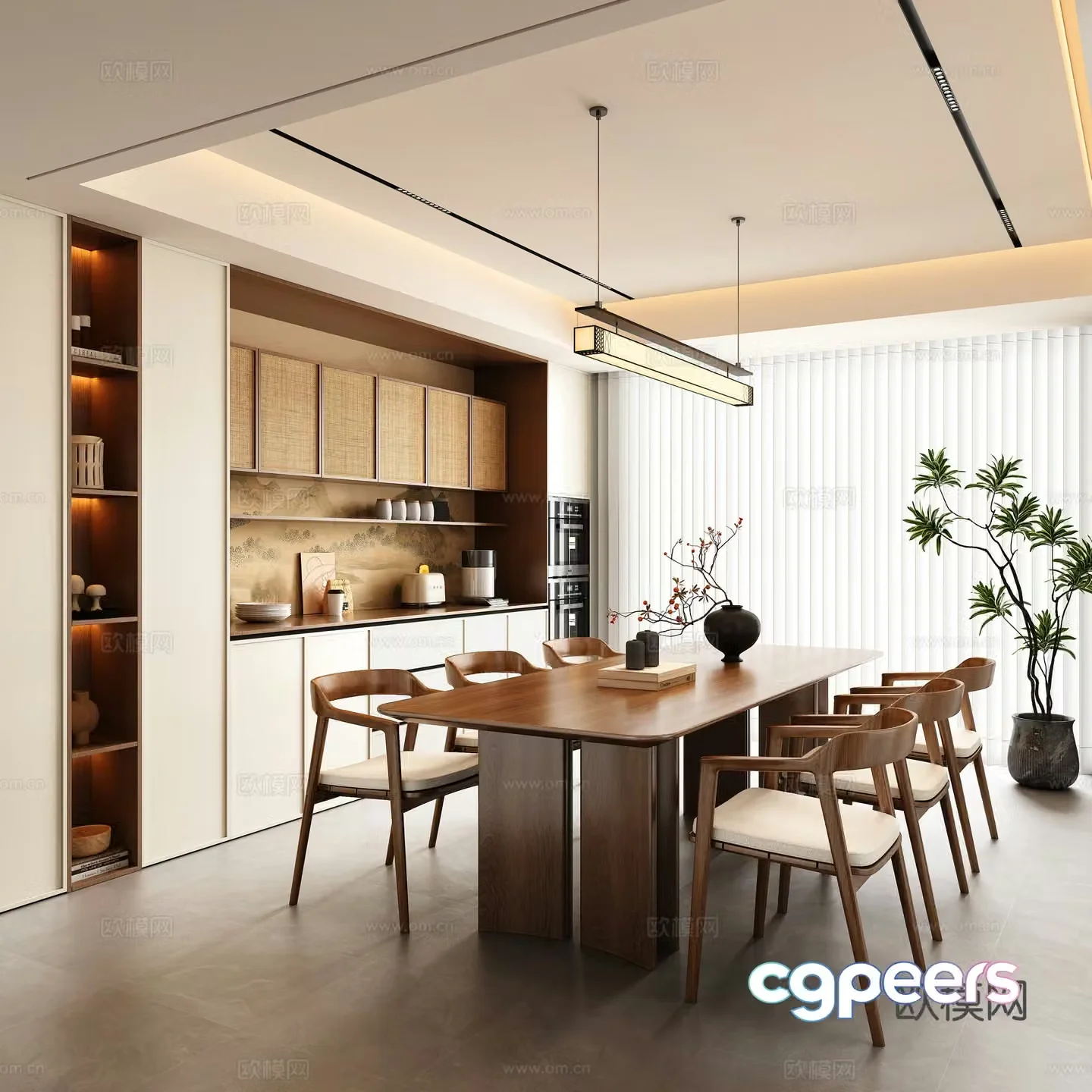 Song style aesthetic restaurant 3D model