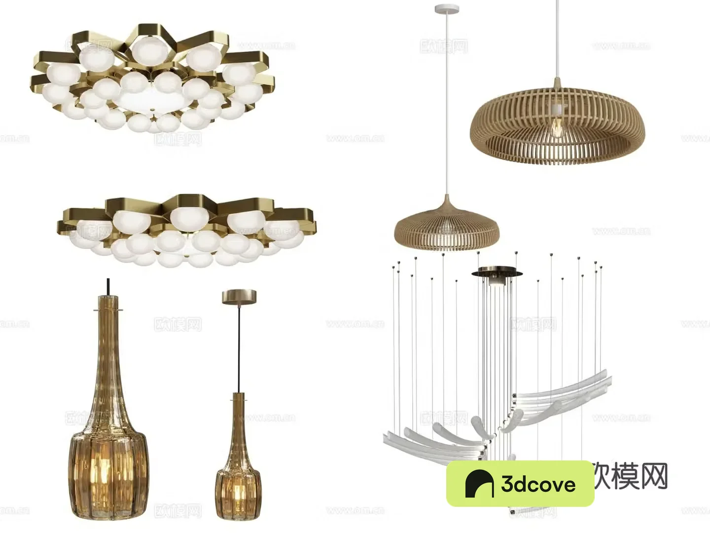 Modern glass chandelier multi-head chandelier art chandelier
