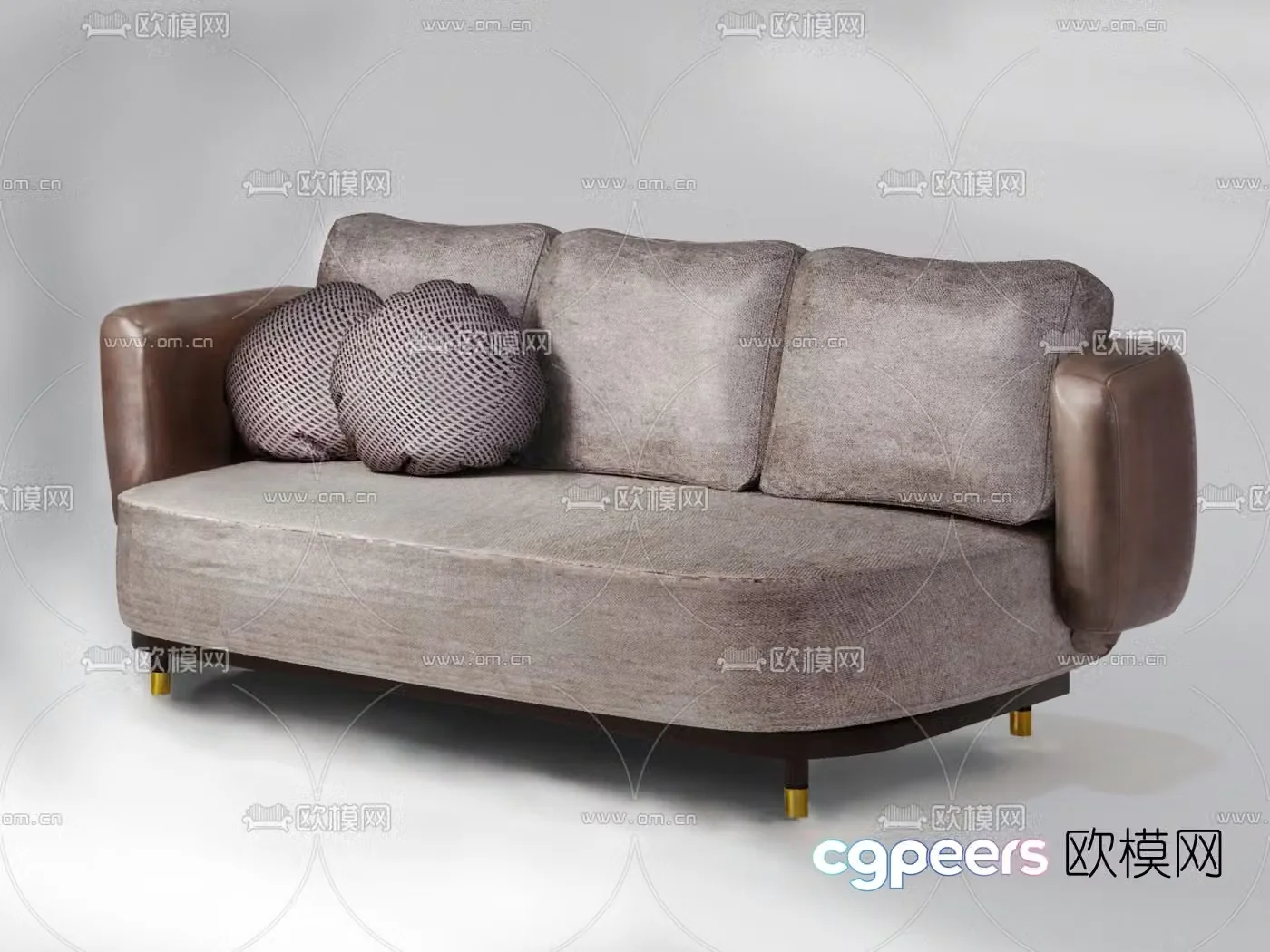 Portuguese DOOQ brand modern leather double sofa 3d model