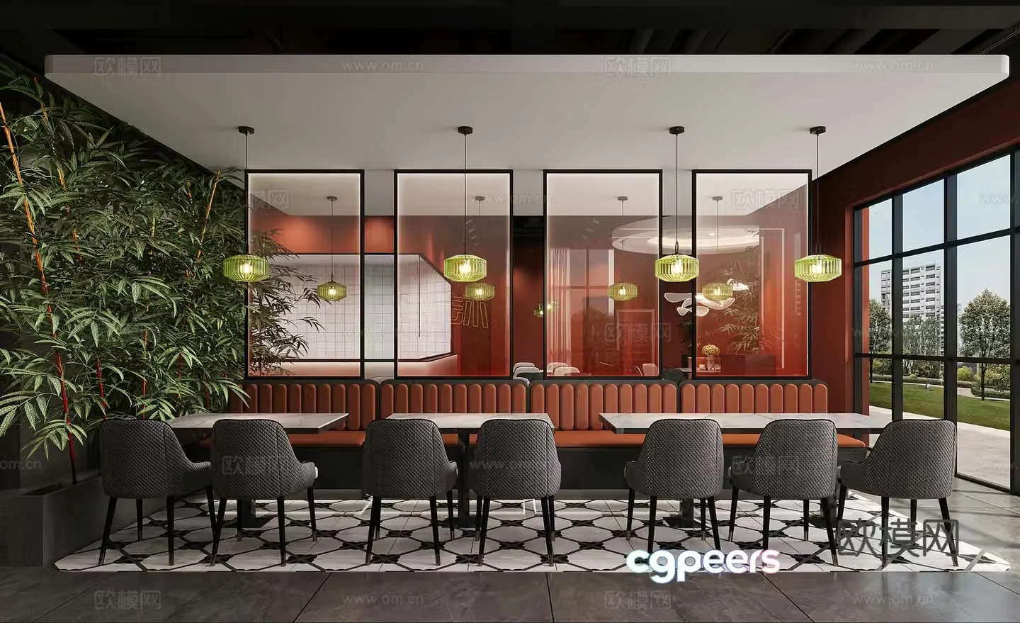 Modern barbecue restaurant crayfish shop 3d model