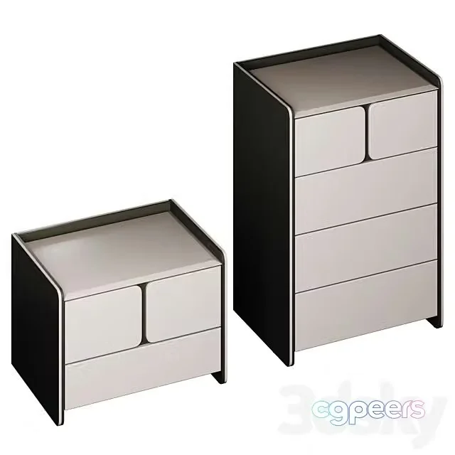 3ds Max Free – Chest of Drawers and Bedside Table Milan