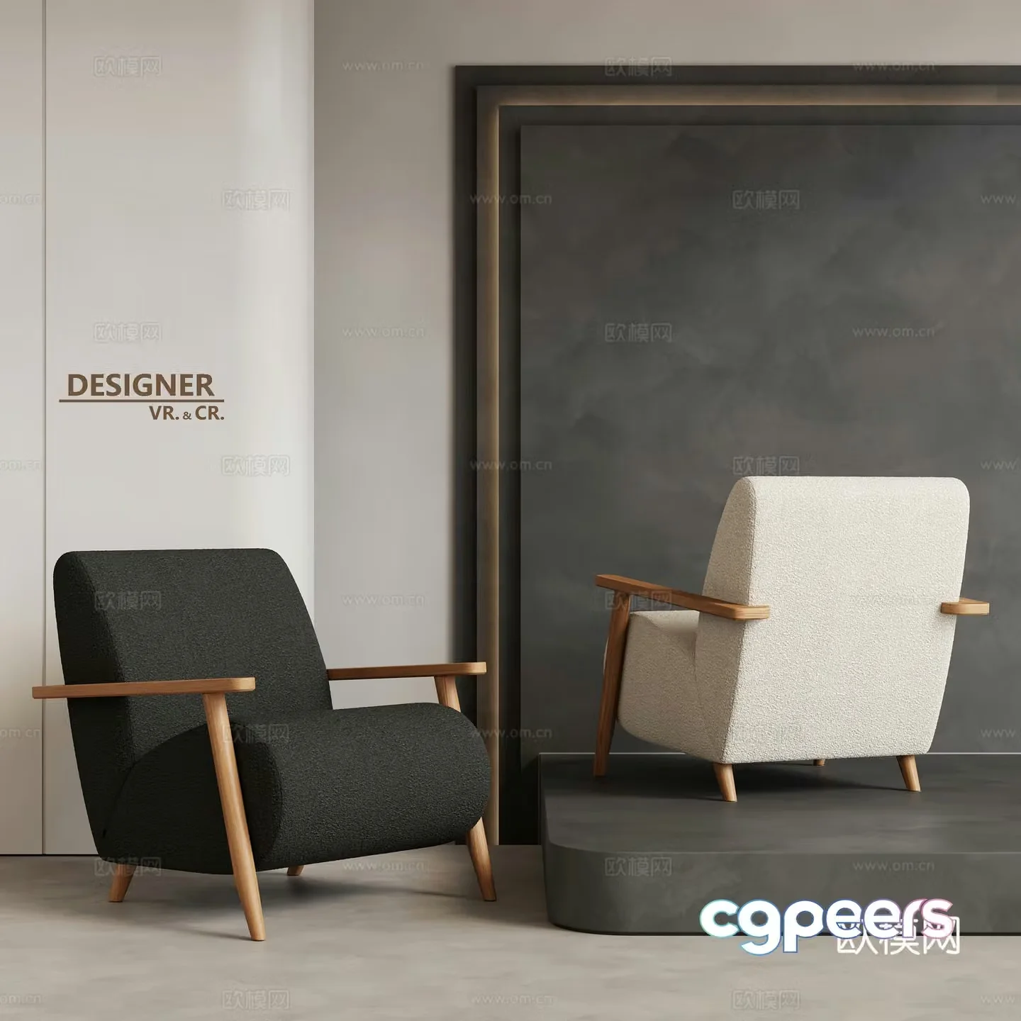 Modern single sofa chair fabric leisure chair 3d model