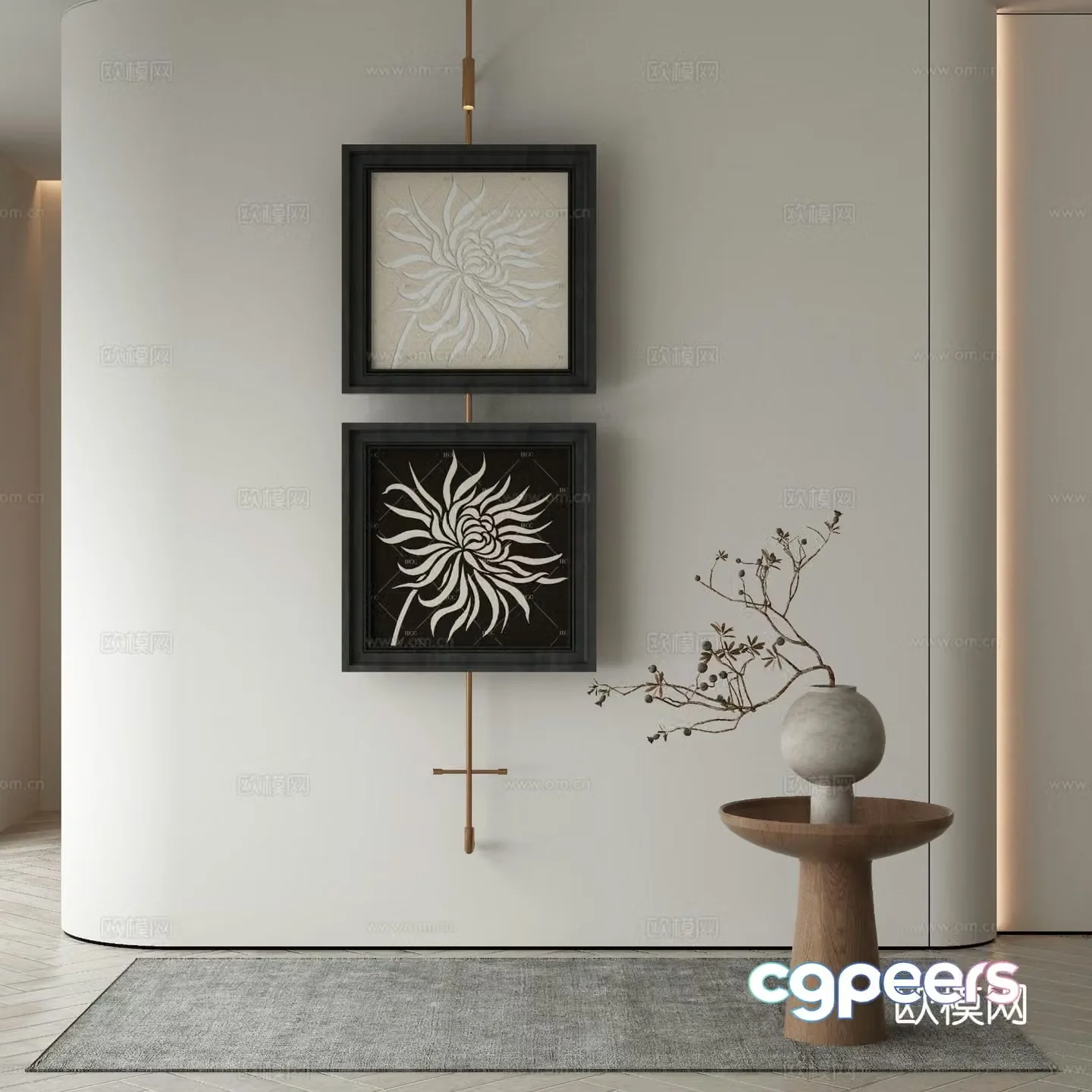 Modern Wasabi Hanging Painting Oil Painting 3D Model
