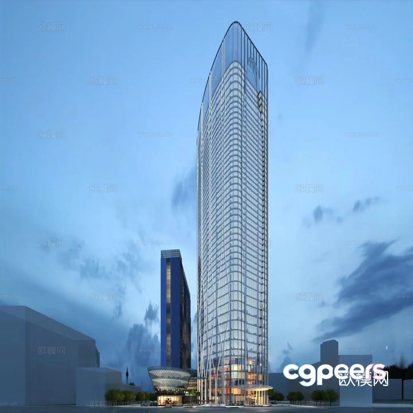 The appearance of the office building 3D model