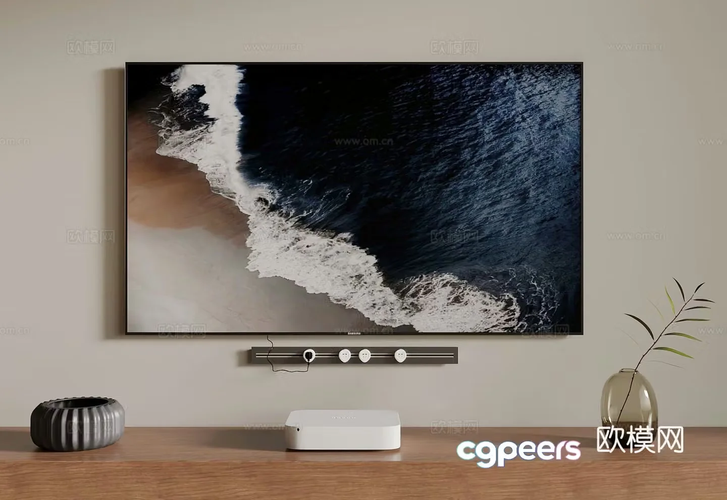 Modern wall-mounted TV smart TV 3d model