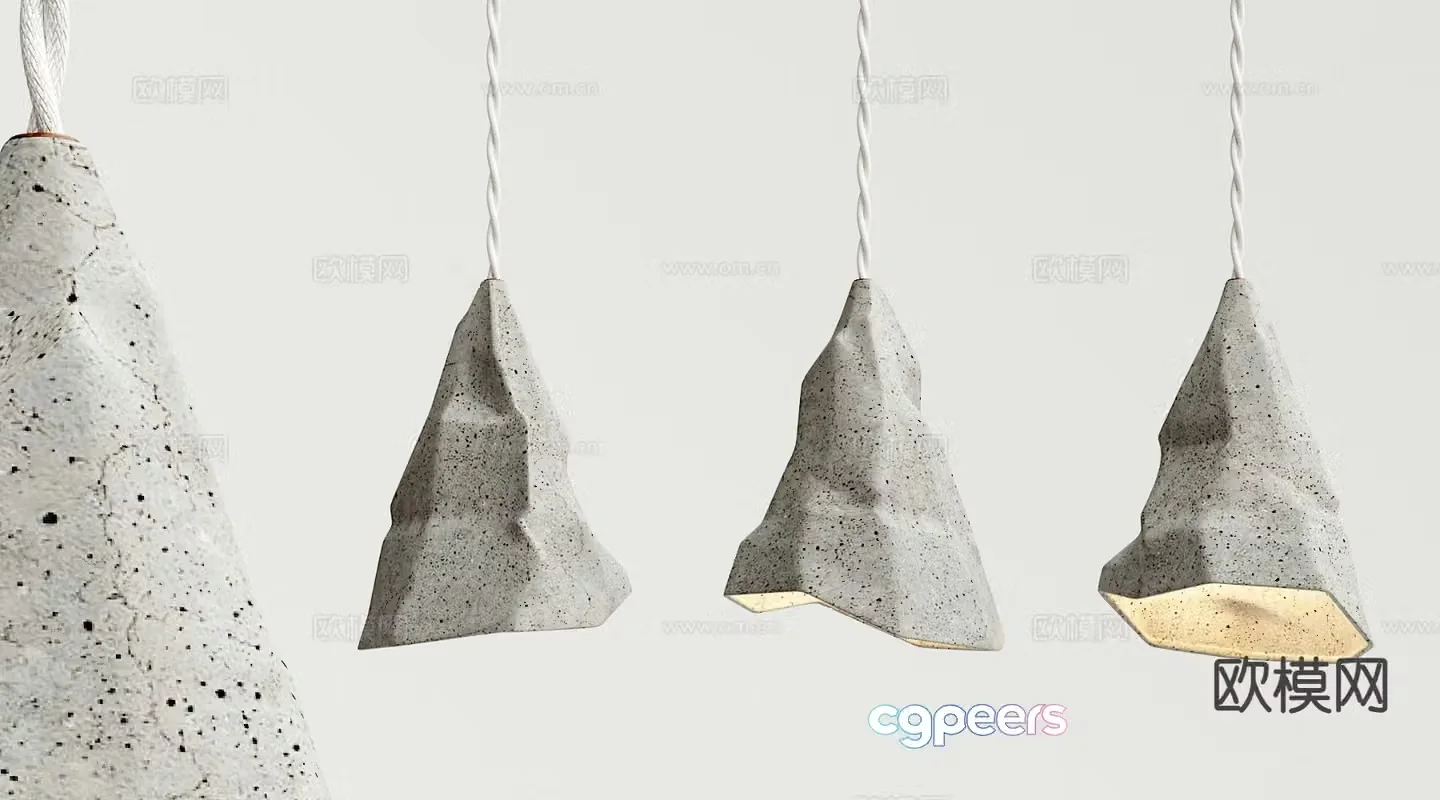 Industrial style chandelier plaster lamp 3d model