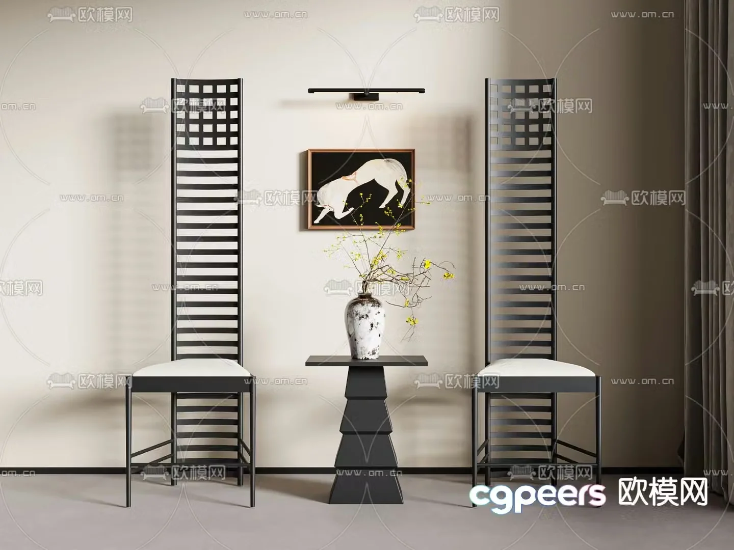 Medieval style single chair 3d model