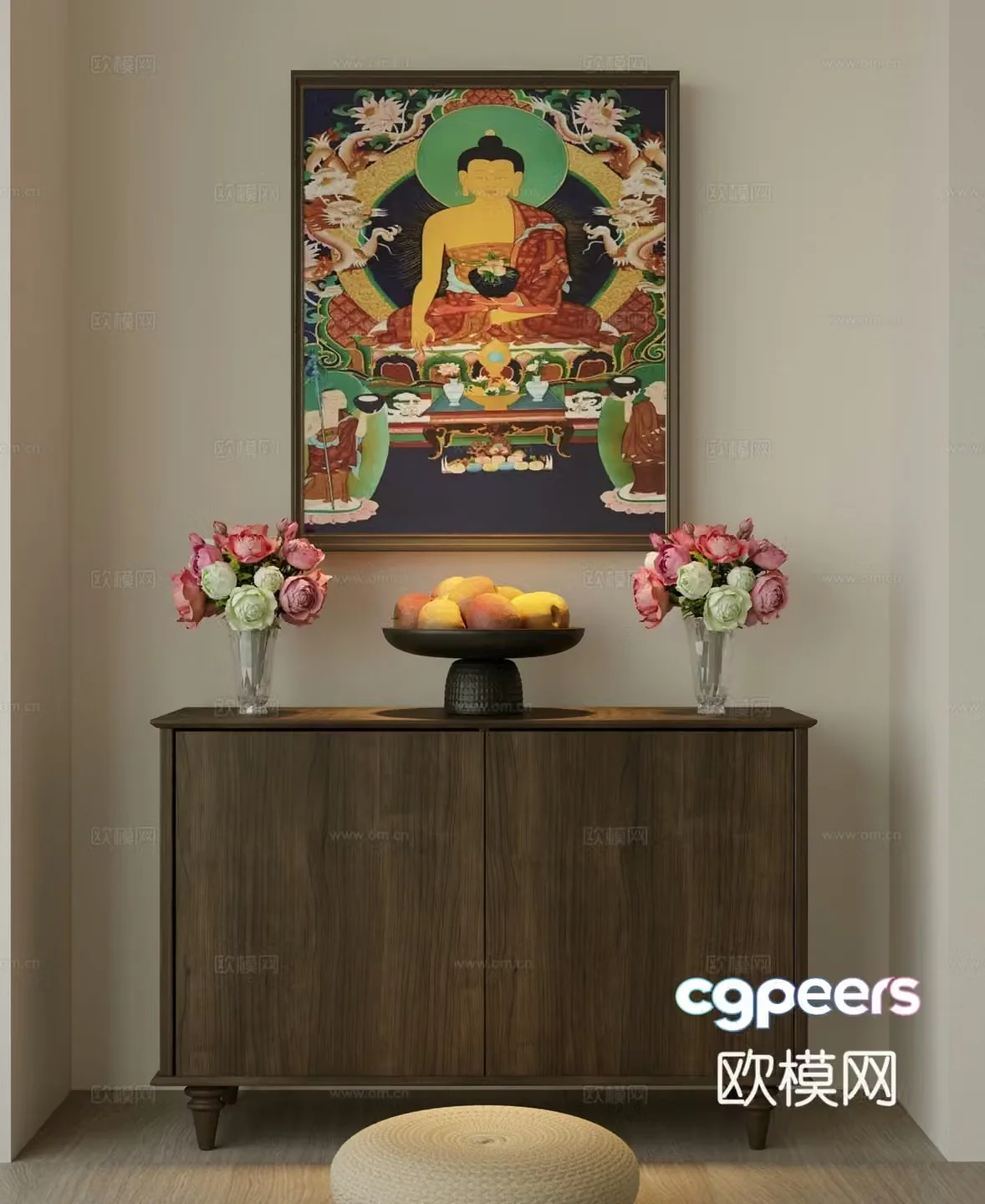 Tibetan Thangka Shakyamuni Buddha 3D model