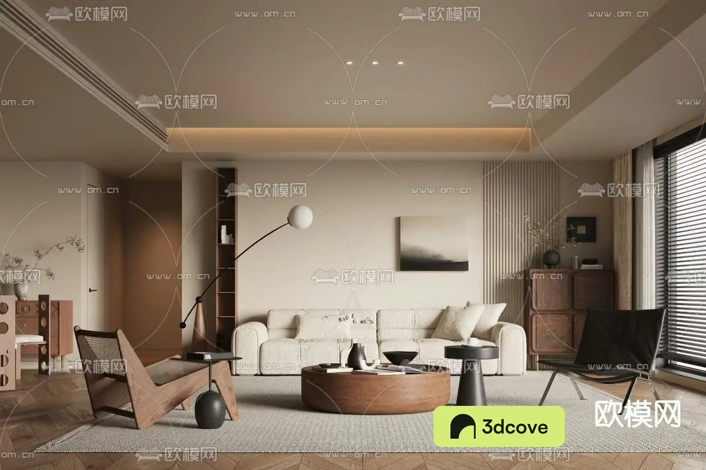 Middle-aged living room 3d model