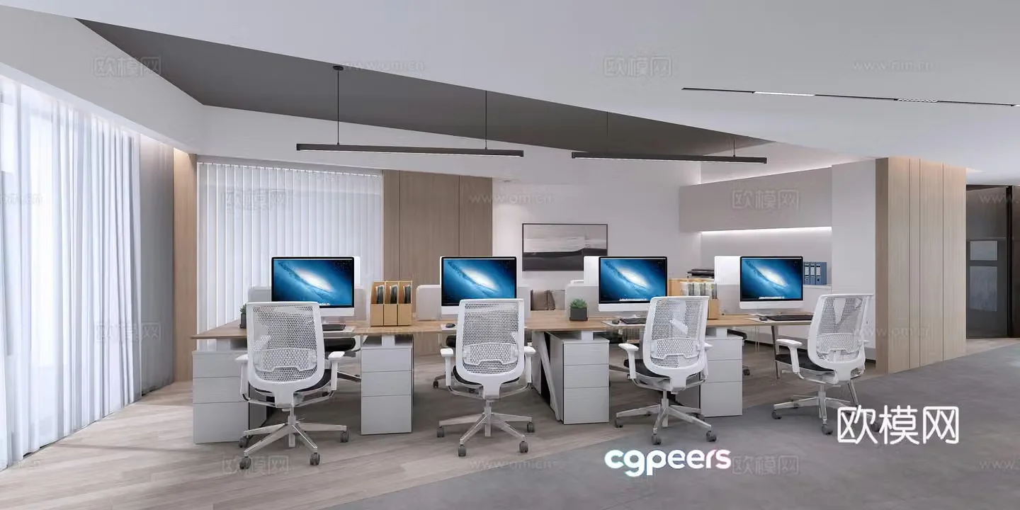 Modern office area 3d model
