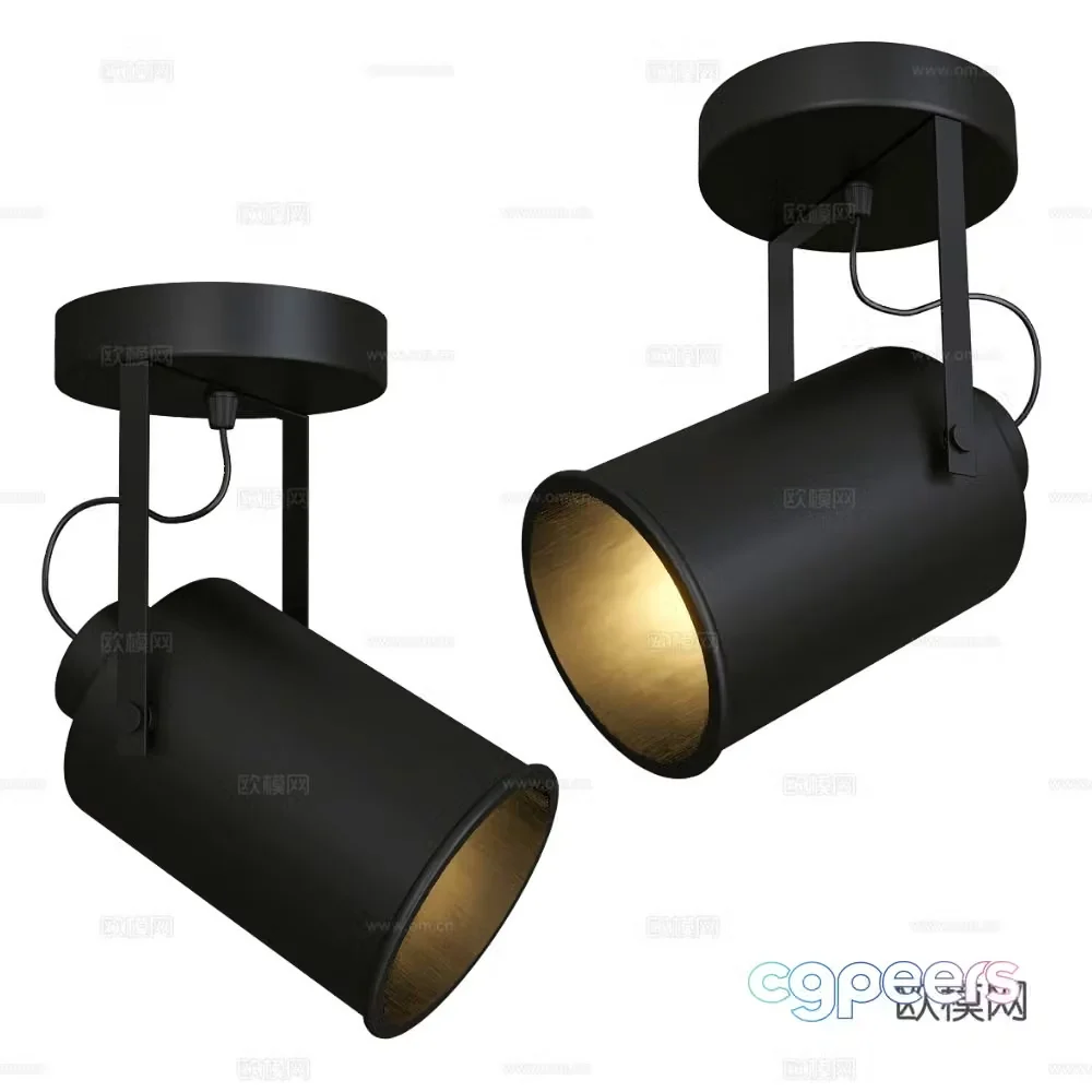 Stilfort spotlight surface mounted downlight black spotlight 3d model
