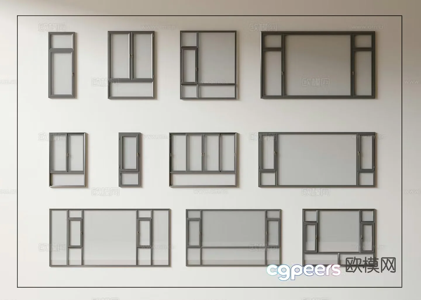 Modern windows floor-to-ceiling windows balcony windows bay windows bedroom windows sliding windows 3d model
