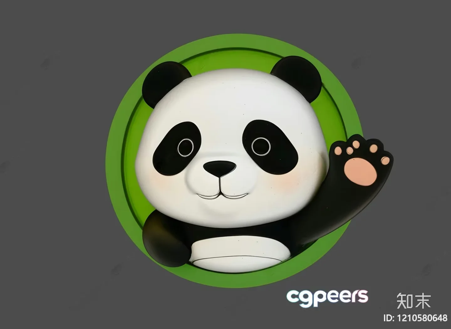 A Cartoon Panda Is The Main Subject Characterized By Its Black And White Coloring 3D Model – 10617 – VRAY Render