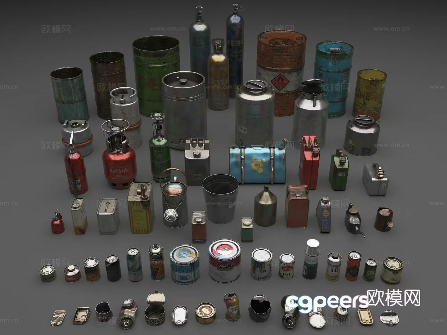 Gas pot Gas bottle natural gas bottle paint can jar of gasoline tank 3D model